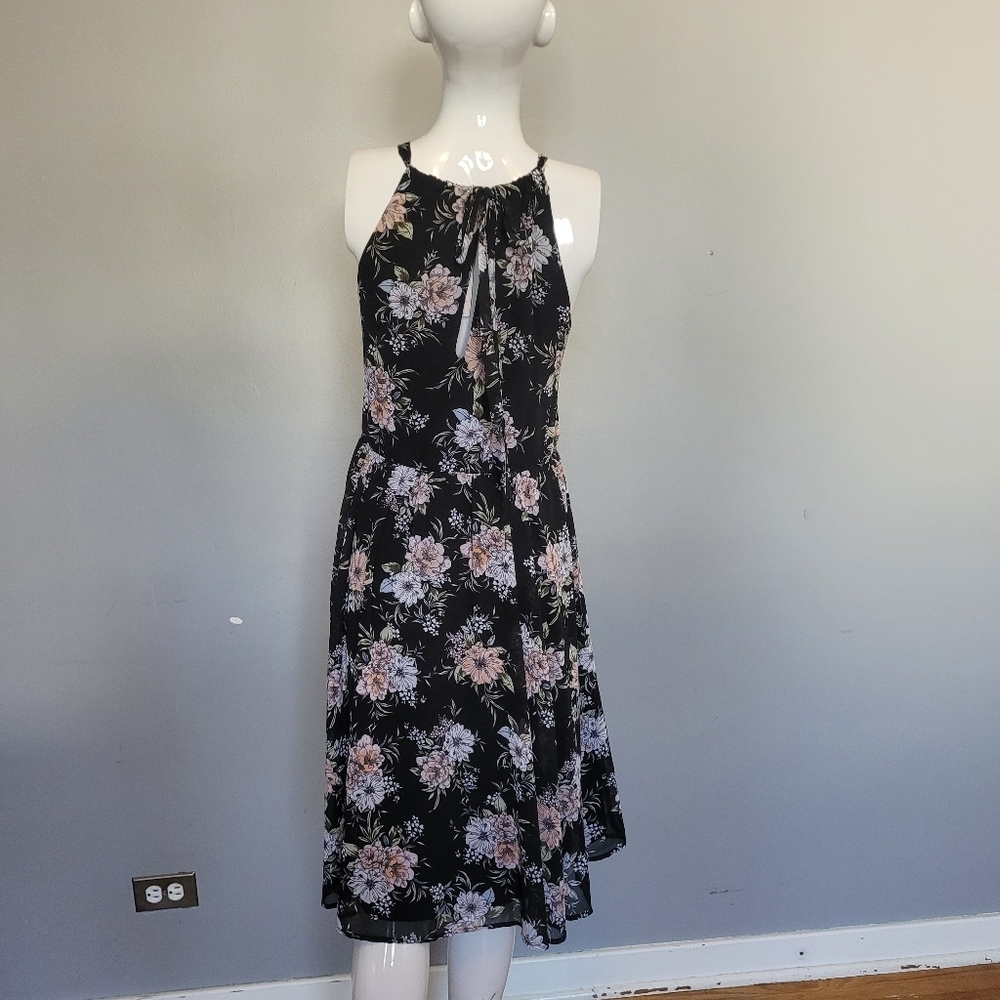 Torrid Black Floral Chiffon Print Mini Dress, BNWT, Size 1X - Picture 4 of 8